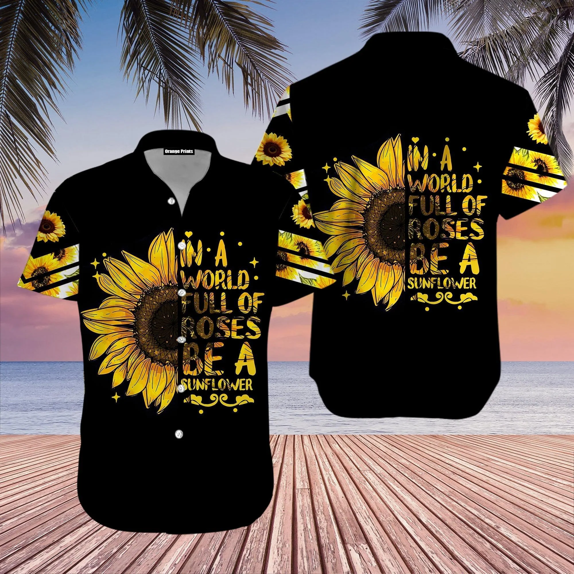 Sunflower In A World Hippie Hawaiian Shirt For