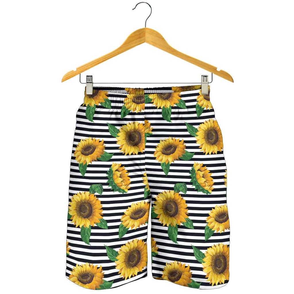 Sunflowers Ribbon Background For Men Women Kid Shorts