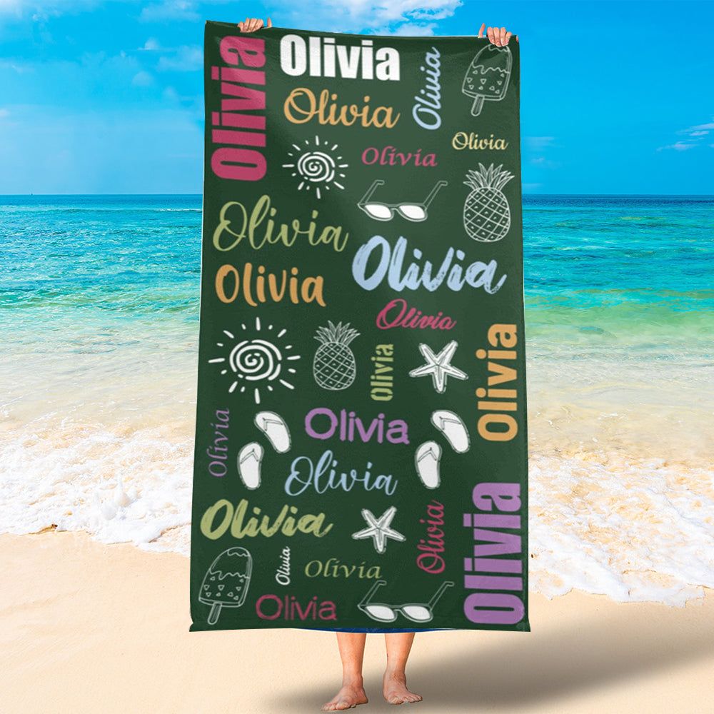 Sunglasses Pineapple Starfish Personalized Lovely Beach Towels Gift