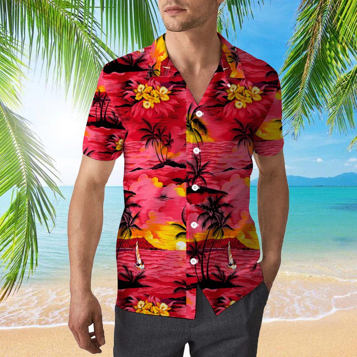 Sunset View Trendy Hawaiian Shirt