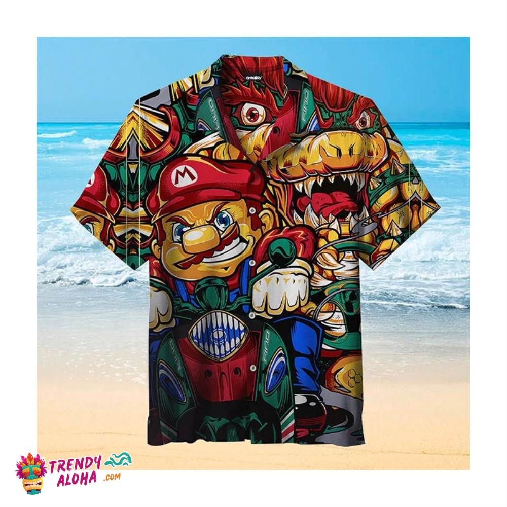 Super Mario Summer Vacation Hawaiian Shirt 3D Printed