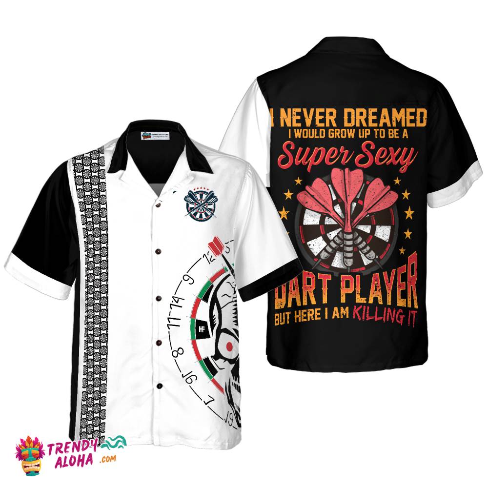 Super Sexy Skull Dart Player Hawaiian Shirt