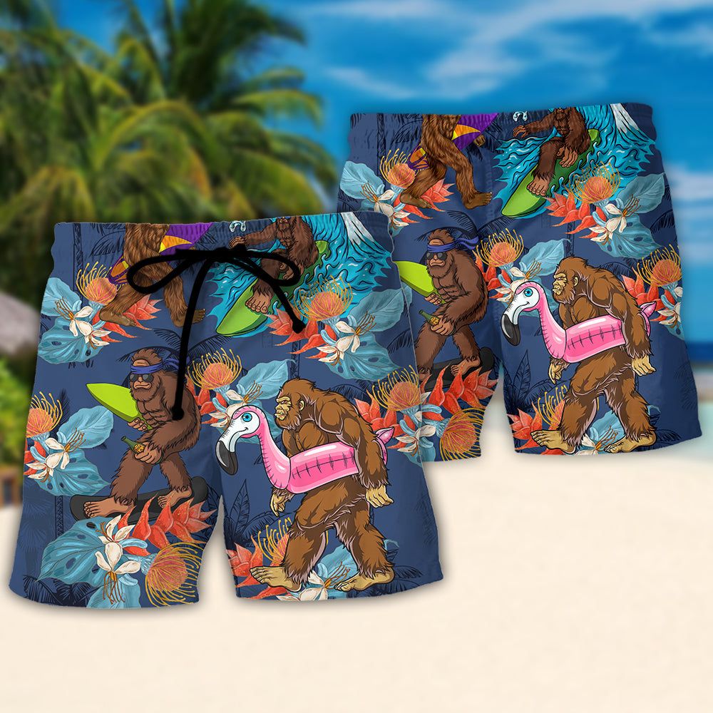 Surfing Funny Bigfoot I Can’t I Have A Board Meeting Lover Surfing Trendy Aloha Hawaiian Beach Shorts