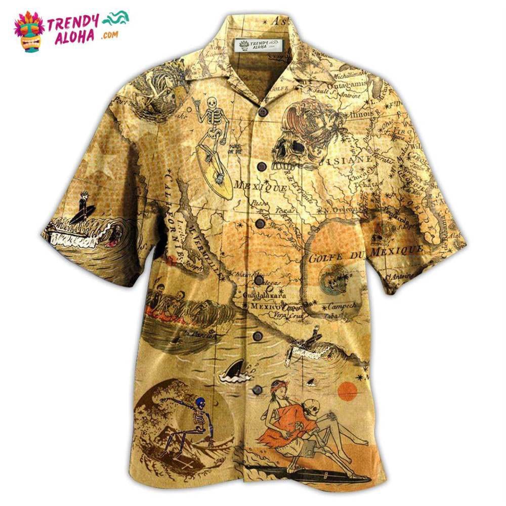 Surfing Skeleton Vintage Hawaiian Shirt – Trendy Aloha
