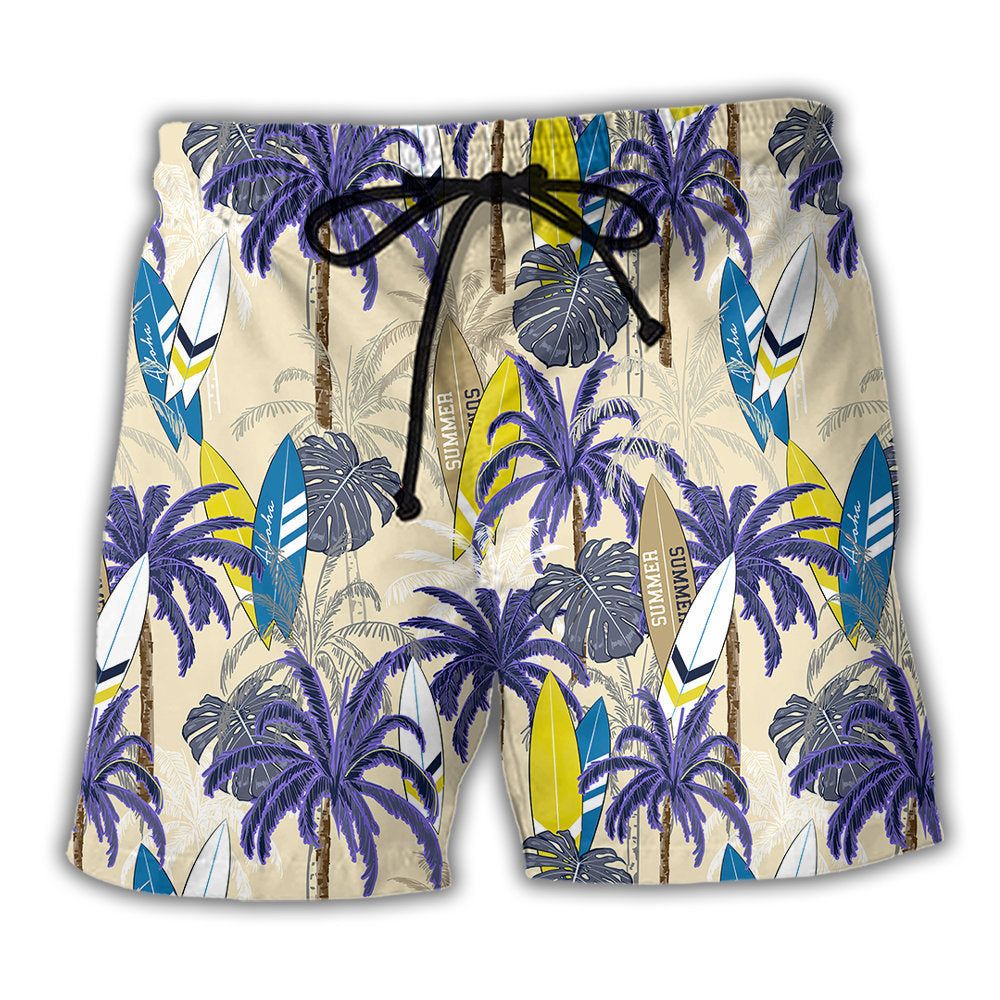 Surfing Tropical Leaf Hot Summer Trendy Aloha Hawaiian Beach Shorts Surfing Tropical Leaf Hot Summer Trendy Aloha Hawaiian Beach Shorts