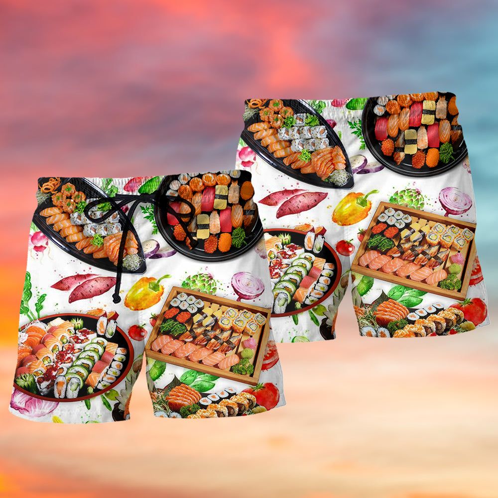 Sushi High Feeling Delicious Style Trendy Aloha Hawaiian Beach Shorts