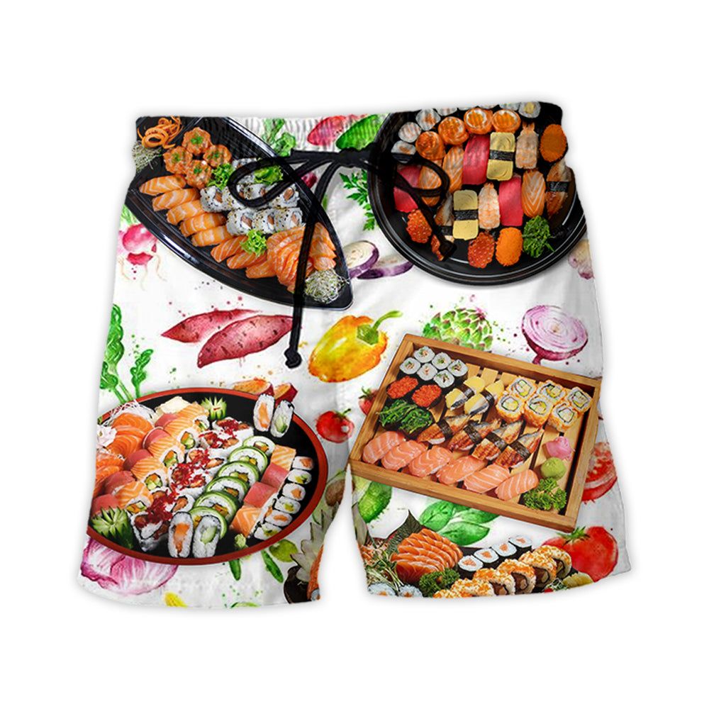 Sushi High Feeling Delicious Style Trendy Aloha Hawaiian Beach Shorts