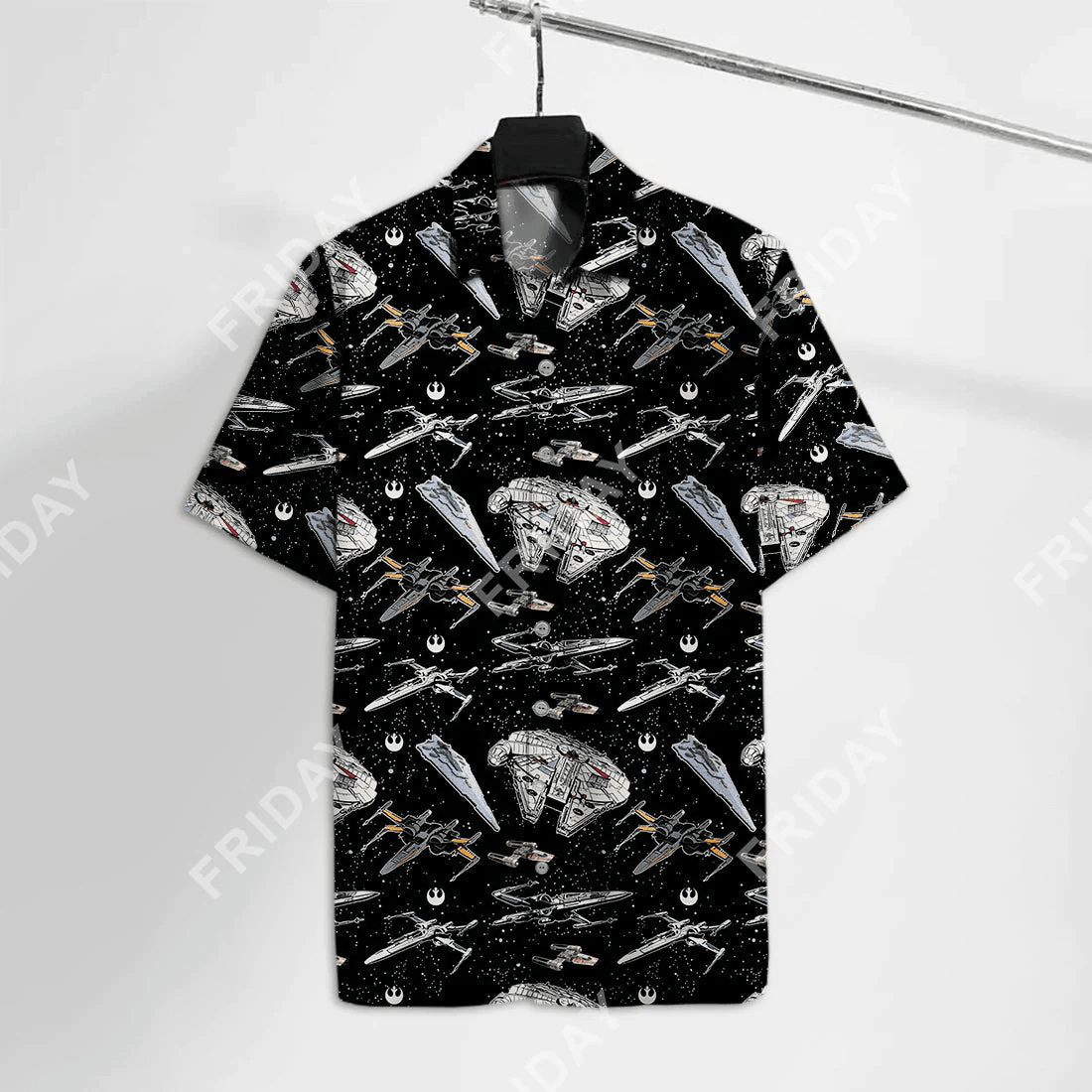 Sw Aloha Shirt Sw Spaceships Black Hawaii Tshirt Cool High Quality Sw Trendy Hawaiian Shirt 2022