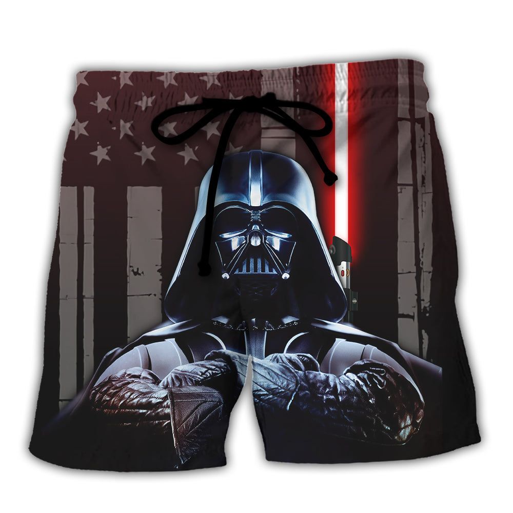 Sw Darth Vader American Flag Trendy Aloha Hawaiian Beach Shorts Sw Darth Vader American Flag Trendy Aloha Hawaiian Beach Shorts