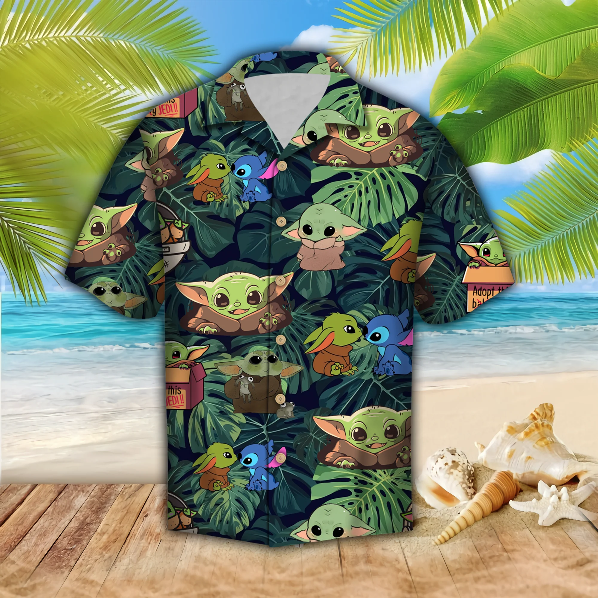 Sw Trendy Hawaiian Shirt Baby Yoda Grogu Stitch Cute Green Hawaii Aloha Shirt 2022 Sw Trendy Hawaiian Shirt Baby Yoda Grogu Stitch Cute Green Hawaii Aloha Shirt 2022