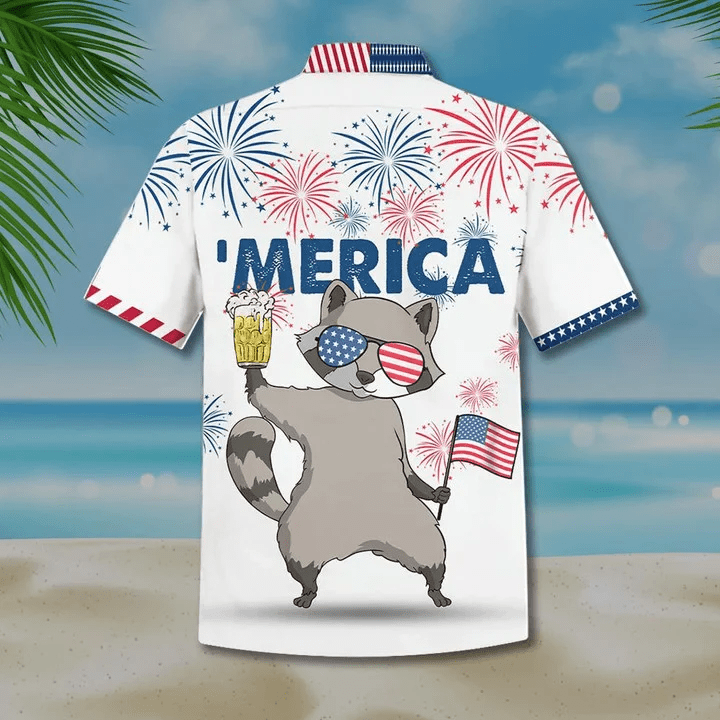 Swag Raccoon Watercolor Design Trendy Hawaiian Shirt