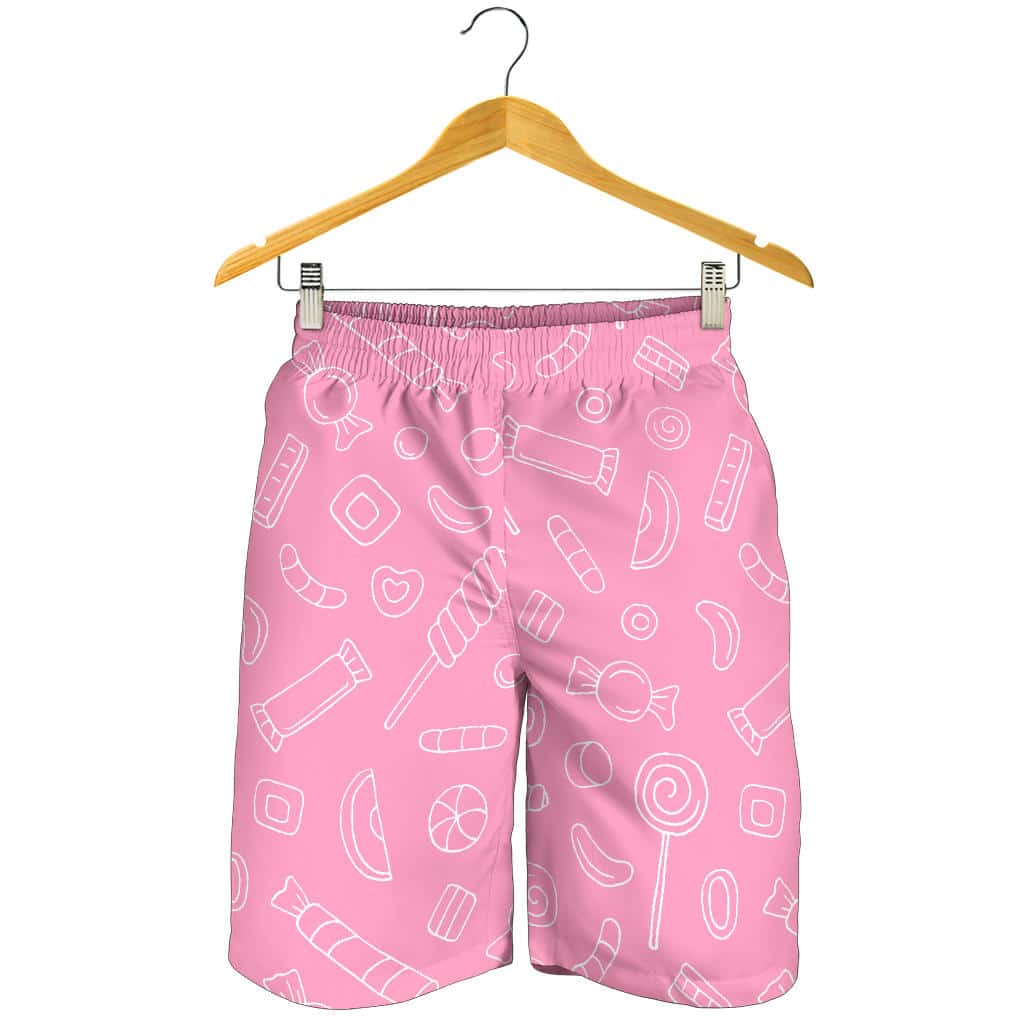 Sweet Candy Pink Background For Men Women Kid Shorts