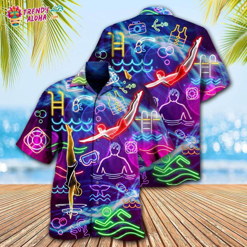 Swimming With Your Heart Swimming Hawaiian Shirt – Trendy Aloha