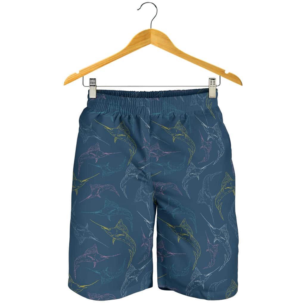 Swordfish Pattern Print Design 02 For Men Women Kid Shorts