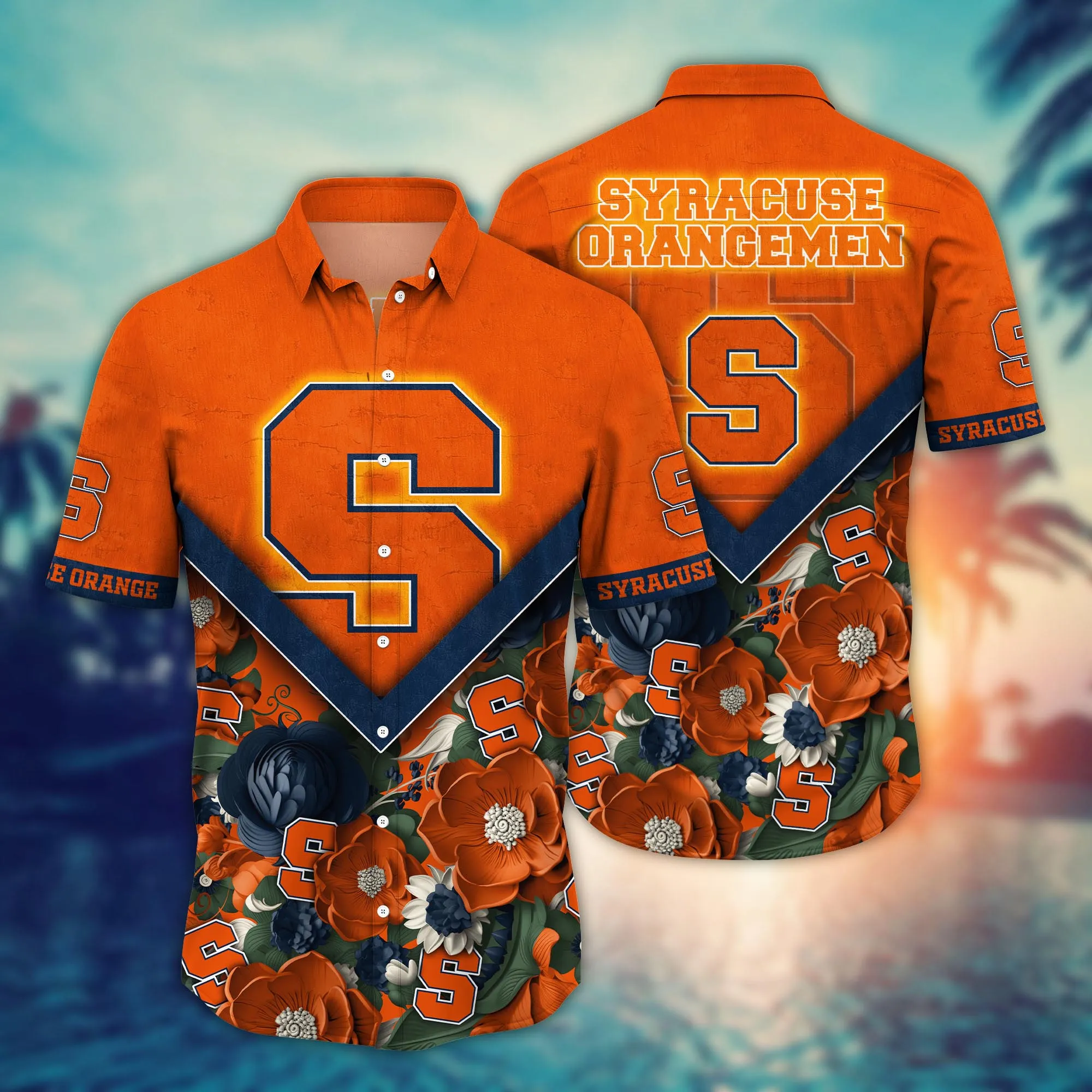 Syracuse Orange NCAA Hawaiian Shirt Custom Fireflies Aloha Shirt Syracuse Orange NCAA Hawaiian Shirt Custom Fireflies Aloha Shirt