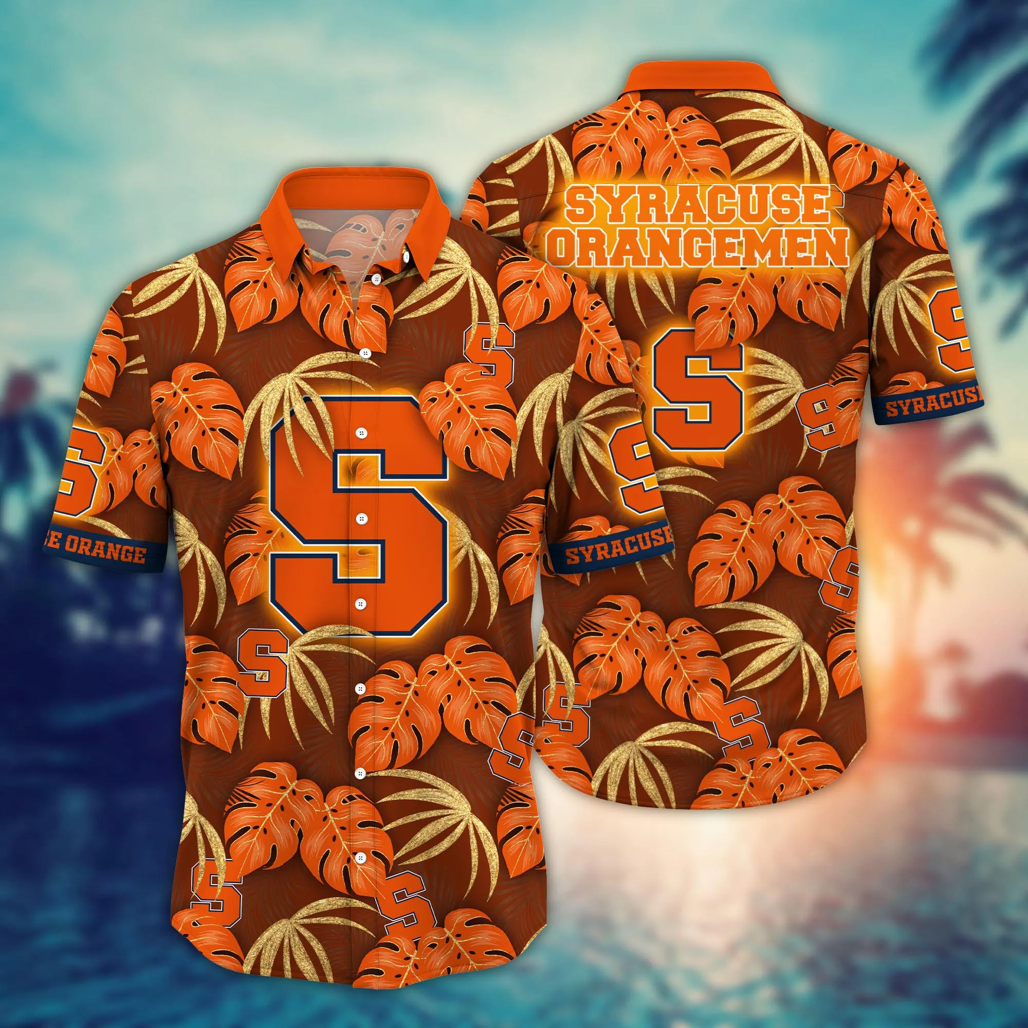 Syracuse Orange NCAA Hawaiian Shirt Island Time Aloha Shirt Syracuse Orange NCAA Hawaiian Shirt Island Time Aloha Shirt
