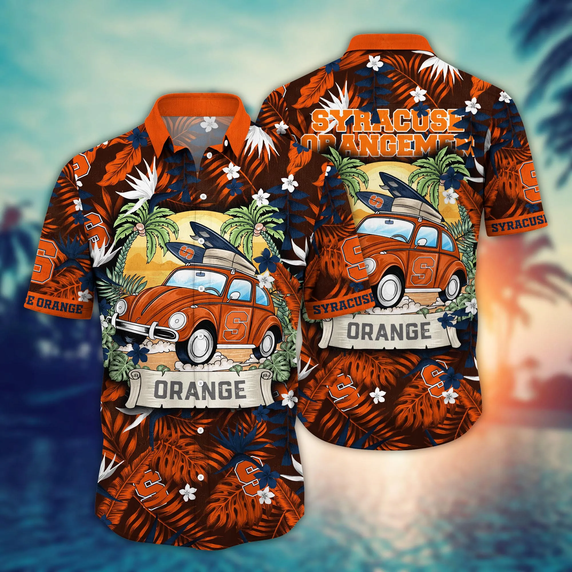 Syracuse Orange NCAA Hawaiian Shirt Sunburntime Aloha Shirt Syracuse Orange NCAA Hawaiian Shirt Sunburntime Aloha Shirt