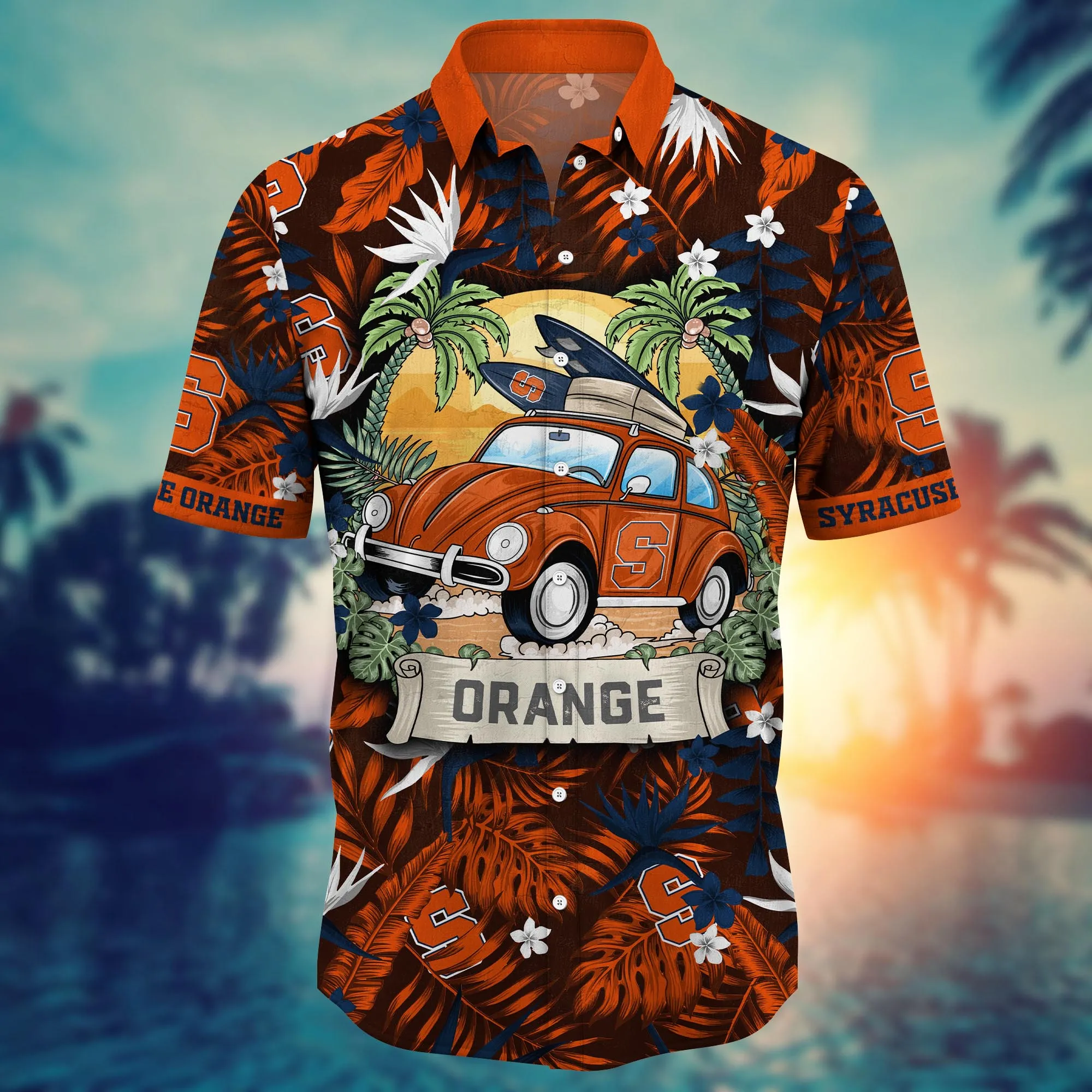 Syracuse Orange NCAA Hawaiian Shirt Sunburntime Aloha Shirt