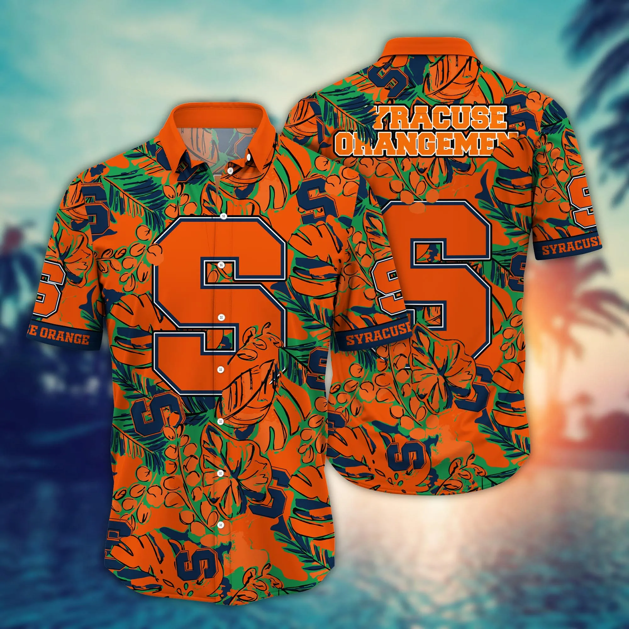 Syracuse Orange NCAA Hawaiian Shirt Sunsets Aloha Shirt