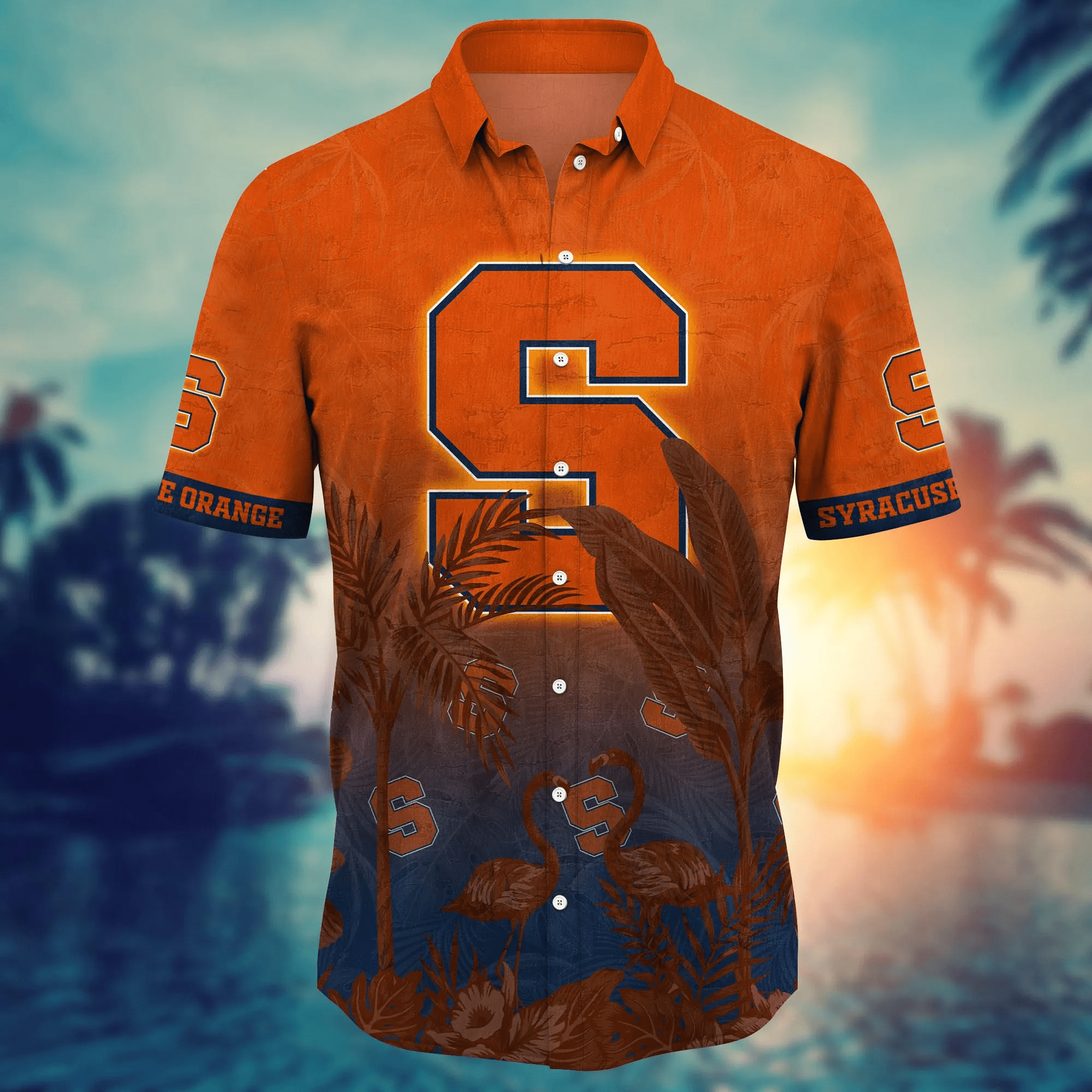 Syracuse Orange NCAA Hawaiian Shirt Tropicaltime Aloha Shirt
