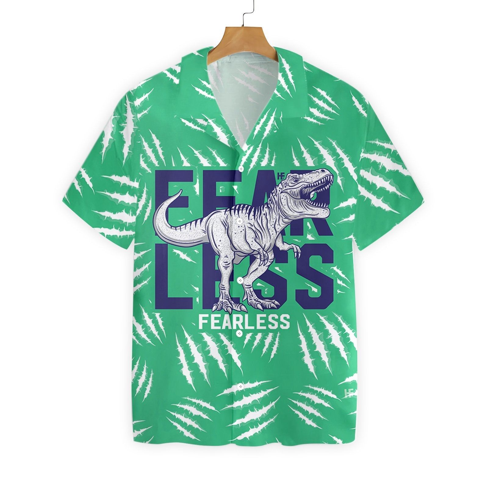 T-Rex Dinosaur Aloha Shirt Fearless T-Rex Dinosaur Hawaiian Shirt