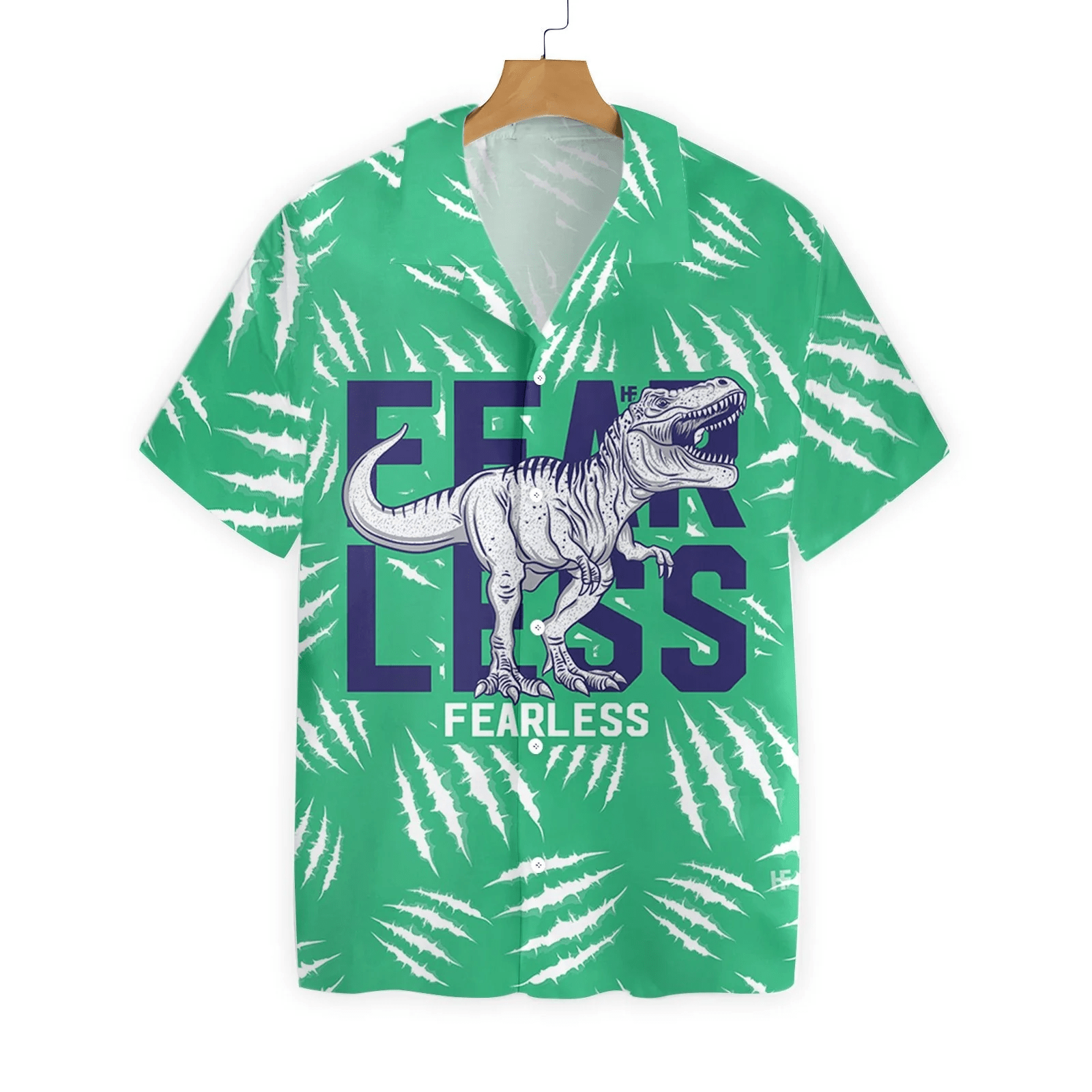 T-Rex Dinosaur Aloha Shirt Fearless T-Rex Dinosaur Trendy Hawaiian Shirt Dinosaur Aloha Shirt
