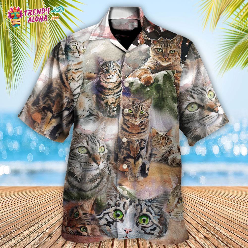 Tabby Cat Art Daily Portrait Hawaiian Shirt – Trendy Aloha