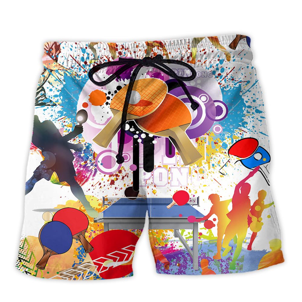 Table Tennis Is My Therapy Sport Lover Trendy Aloha Hawaiian Beach Shorts