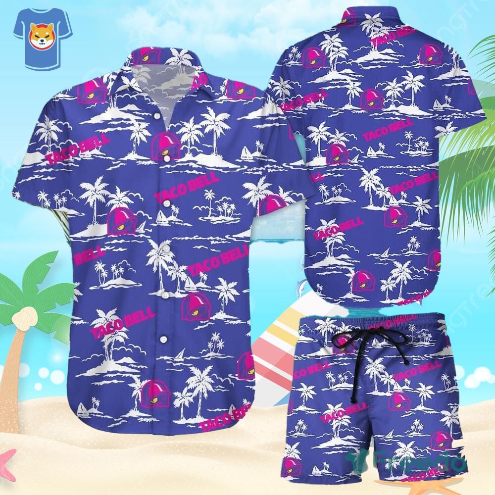 Taco Bell Tropical Flower Aloha Style 3 Hawaiian Shirt And Short For Men And Women