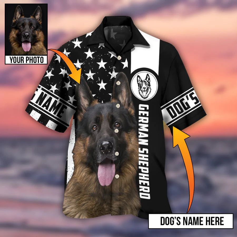 Tail-wagging Paradise: Personalized German Shepherd Hawaiian Shirt