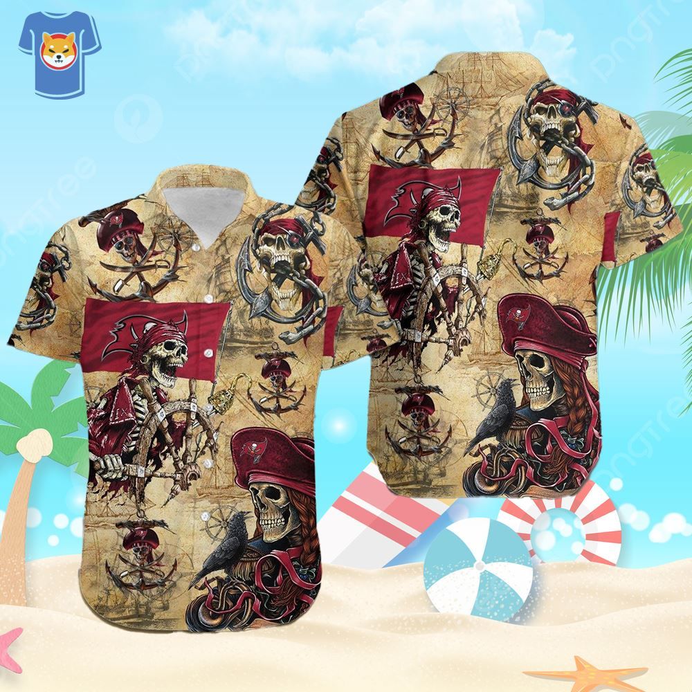 Tampa Bay Buccaneers Pirates Skull Hawaiian Shirt