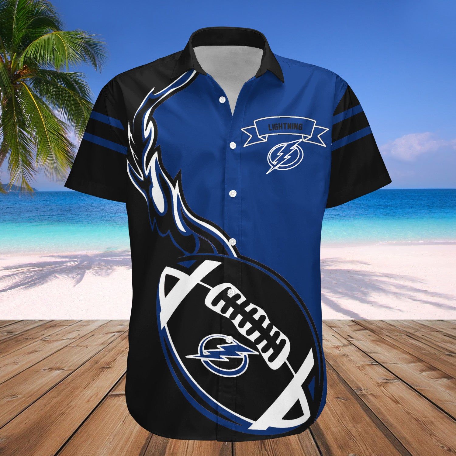 Tampa Bay Lightning Hawaii Shirt Flame Ball – NHL