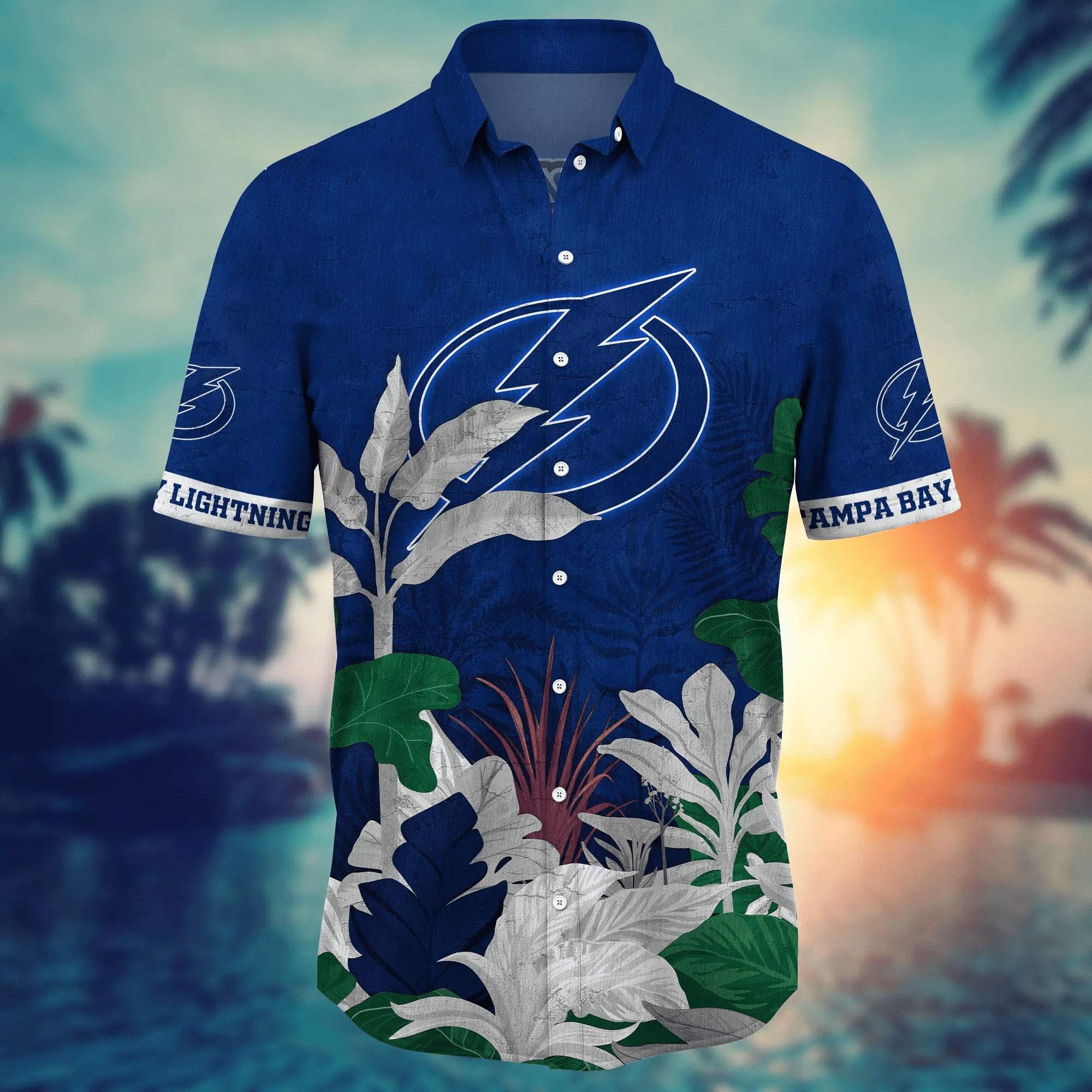 Tampa Bay Lightning NHL Hawaiian Shirt Beer Gardens Aloha Shirt