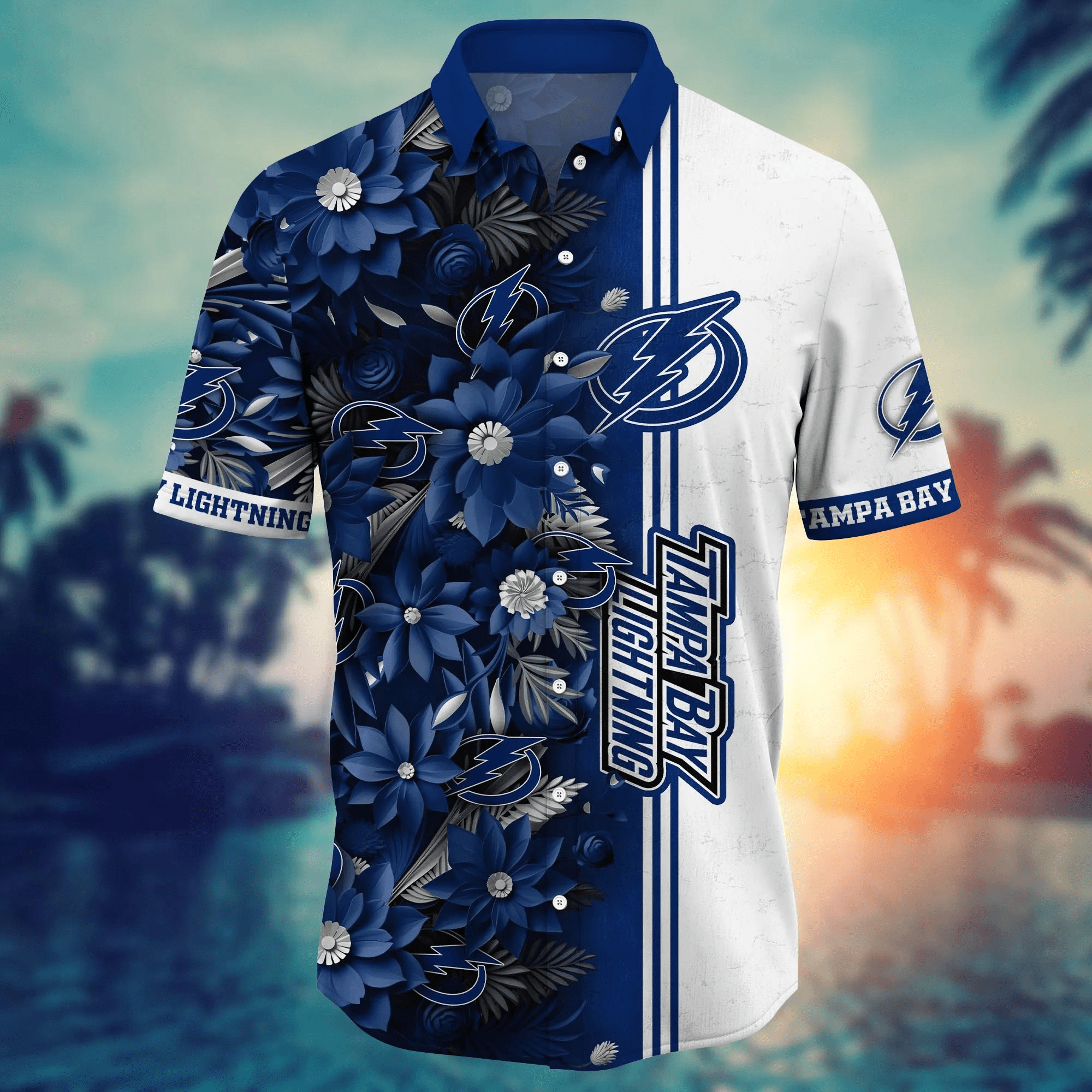 Tampa Bay Lightning NHL Hawaiian Shirt Custom Garden Parties Aloha Shirt