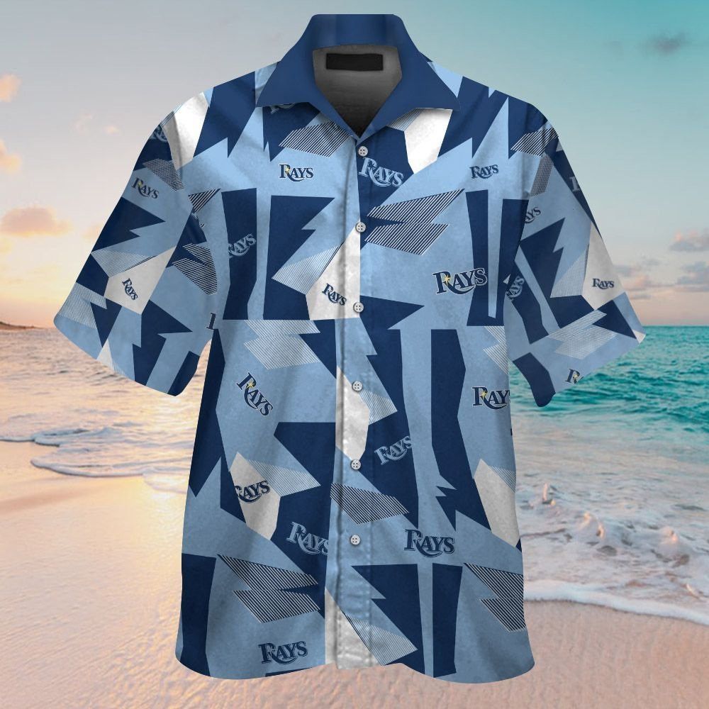 Tampa Bay Rays Short Sleeve Button Up Tropical Hawaiian Shirt VER02