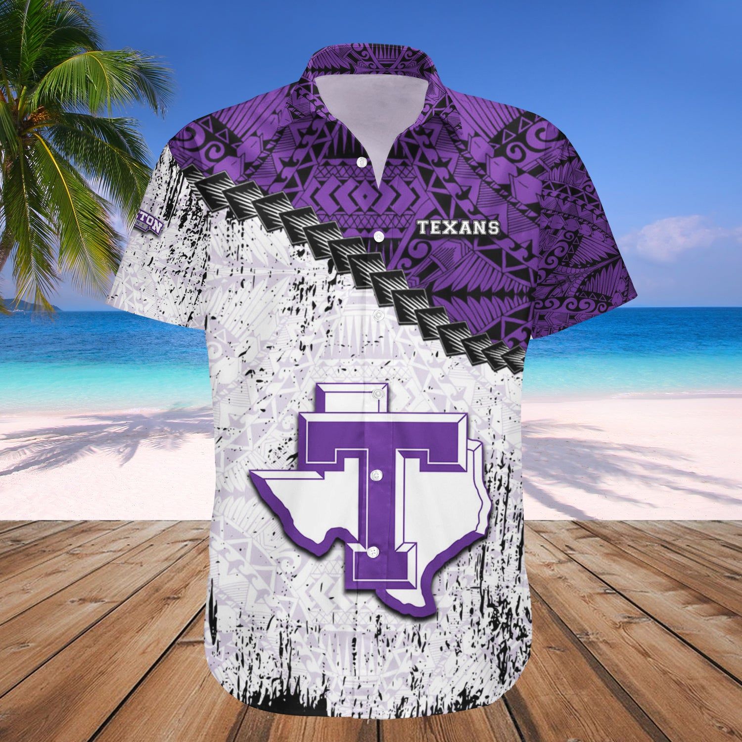 Tarleton State Texans Hawaii Shirt Grunge Polynesian Tattoo – NCAA