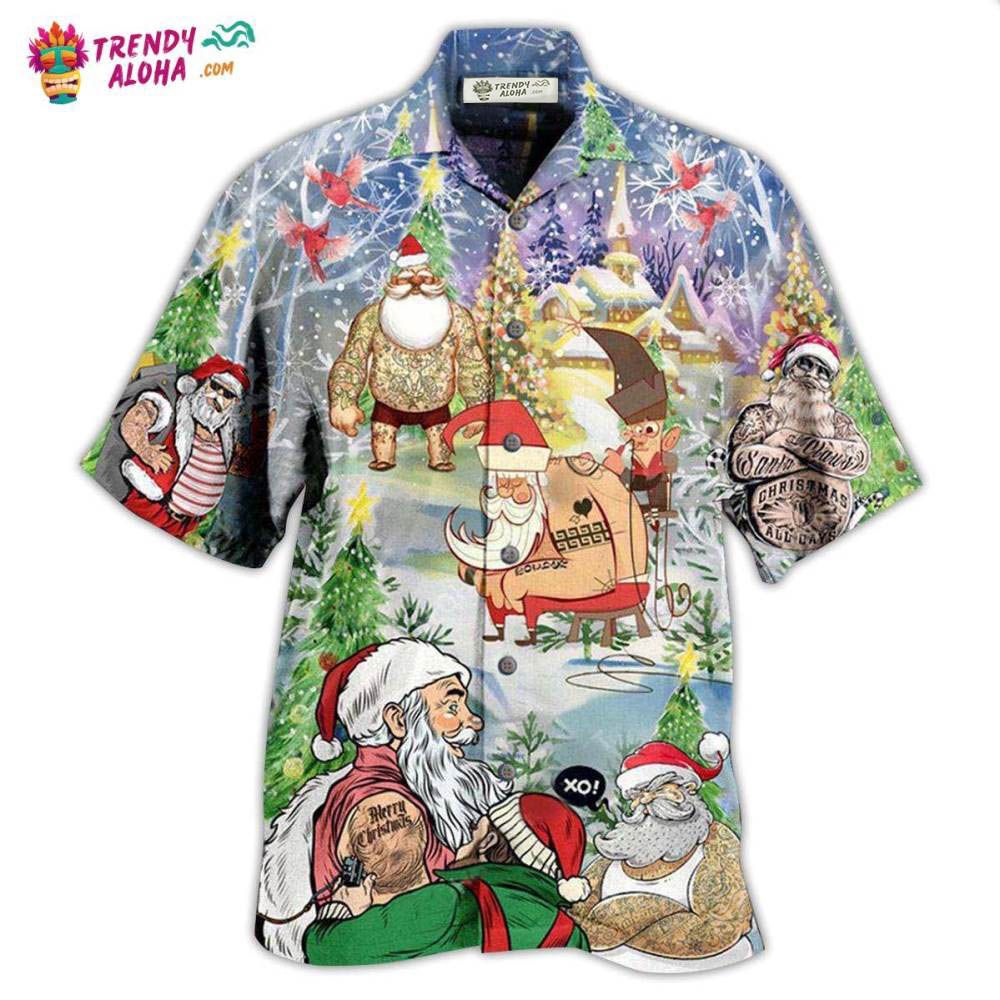 Tattoo Cool Santa Claus Christmas Hawaiian Shirt – Trendy Aloha