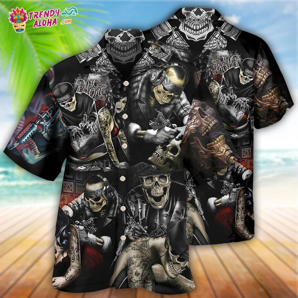 Tattoo Skull Cool Hawaiian Shirt – Trendy Aloha