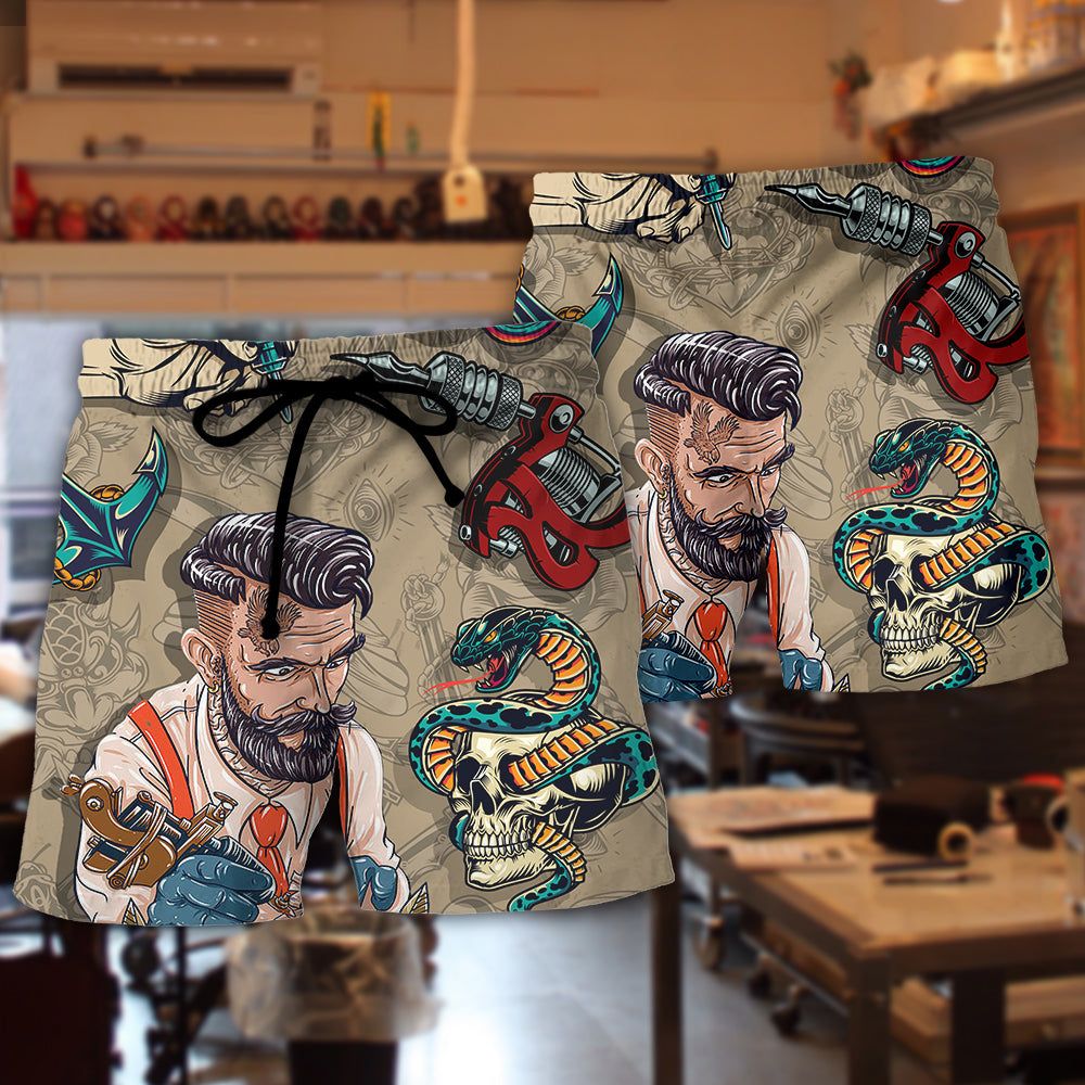 Tattooing Saved Me From Being A Pornstar Funny Tattooed Vintage Style Trendy Aloha Hawaiian Beach Shorts