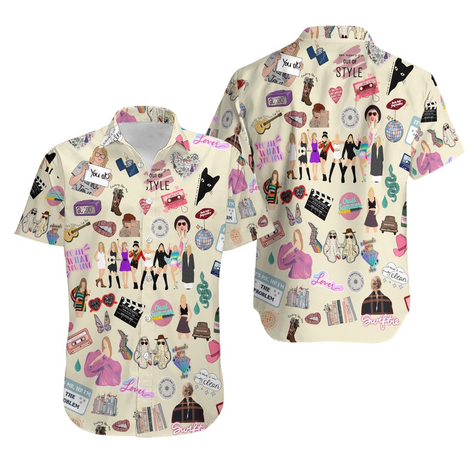 Taylor Swift Floral Tropical Hawaiian Shirt – Summer Concert and Beach Vibes