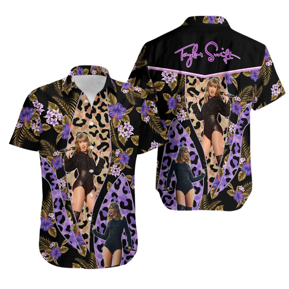 Taylor Swift Hawaiian Shirt – Tropical Vacation Style for Summer Getaways