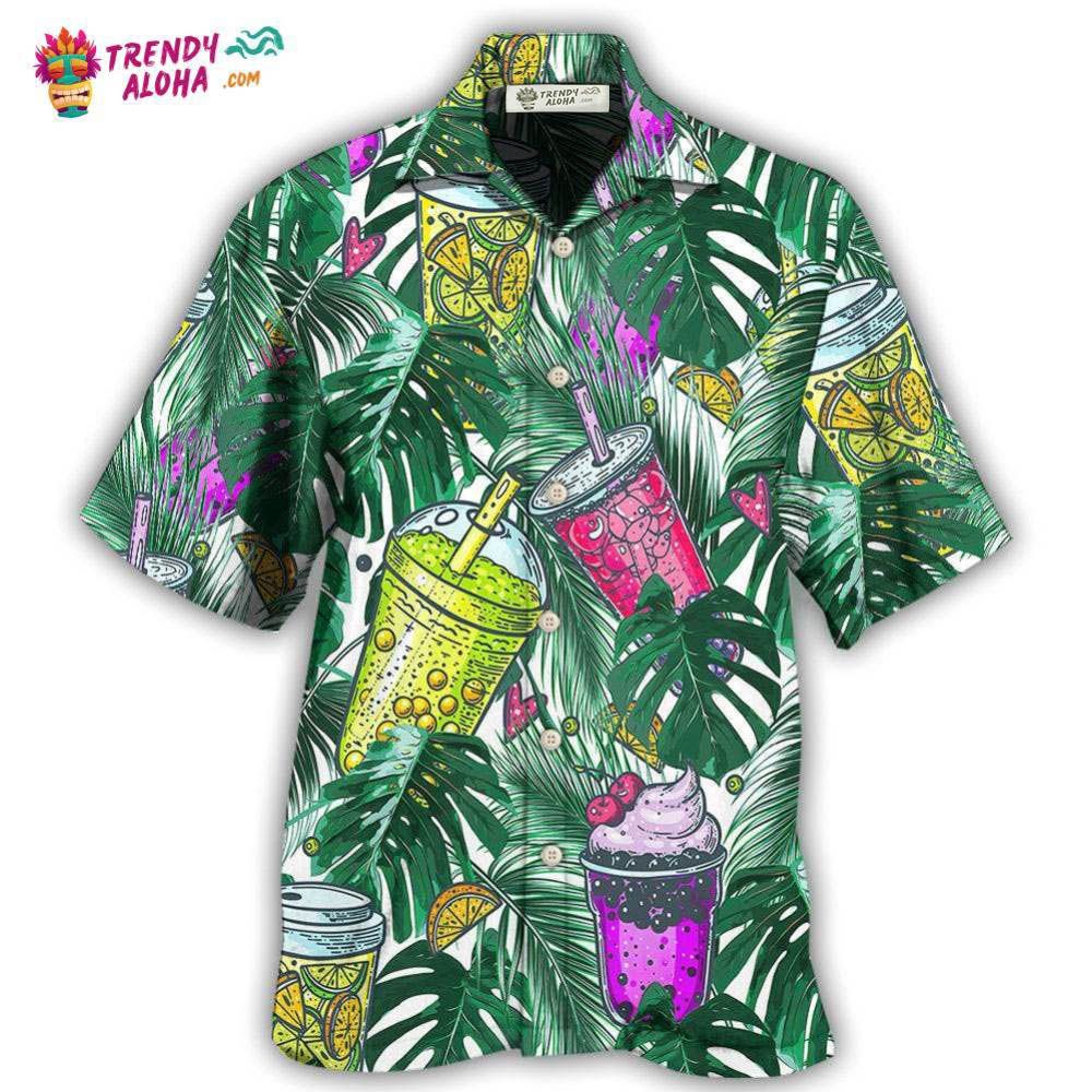 Tea Boba Tea Tropical Leaf Hawaiian Shirt – Trendy Aloha Tea Boba Tea Tropical Leaf Hawaiian Shirt – Trendy Aloha