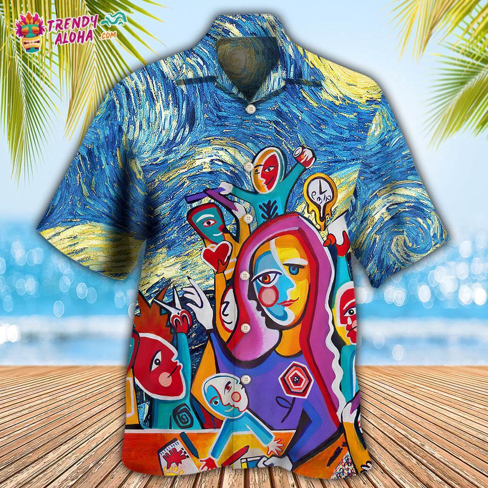 Teacher Art Teacher In Starry Night Hawaiian Shirt – Trendy Aloha
