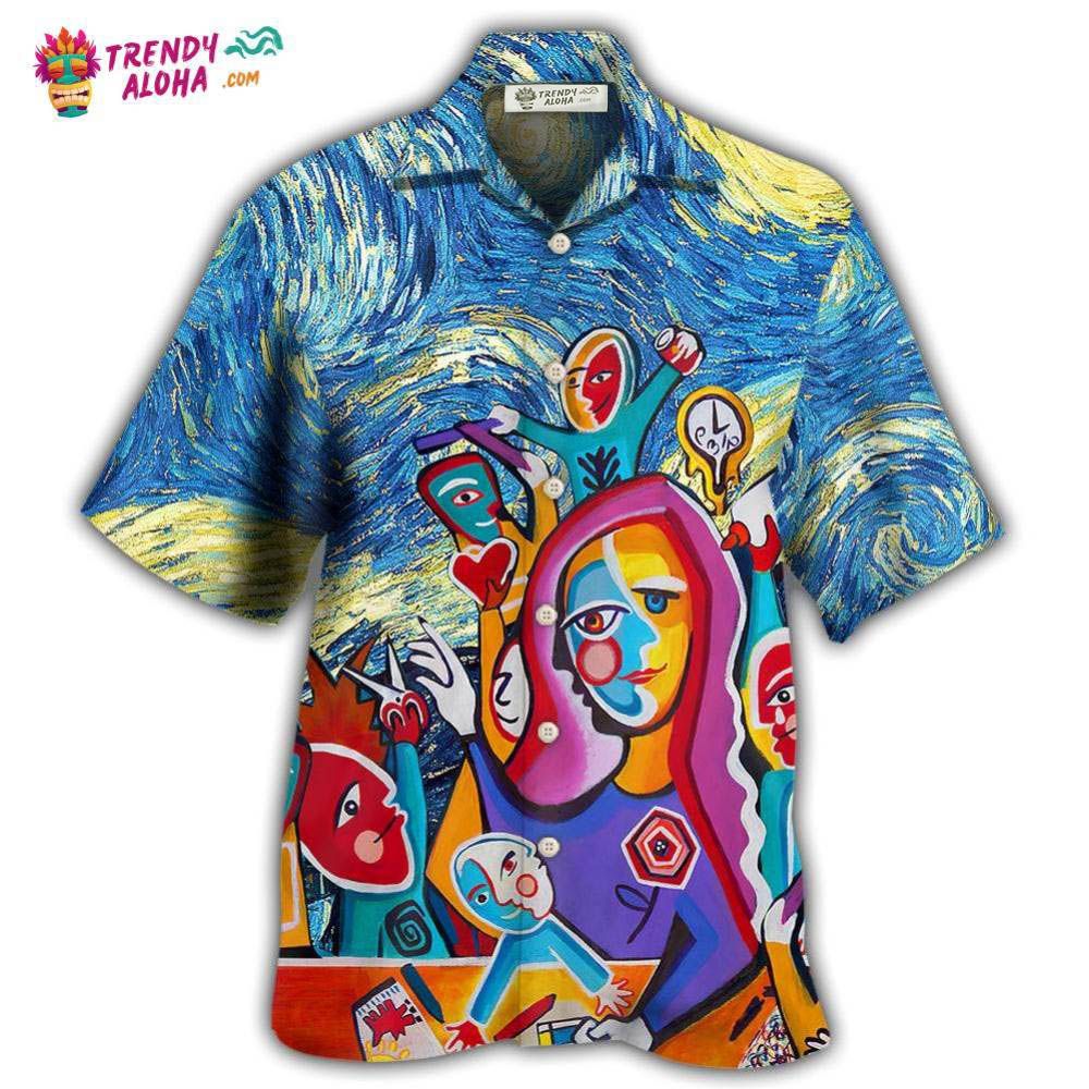 Teacher Art Teacher In Starry Night Hawaiian Shirt – Trendy Aloha Teacher Art Teacher In Starry Night Hawaiian Shirt – Trendy Aloha