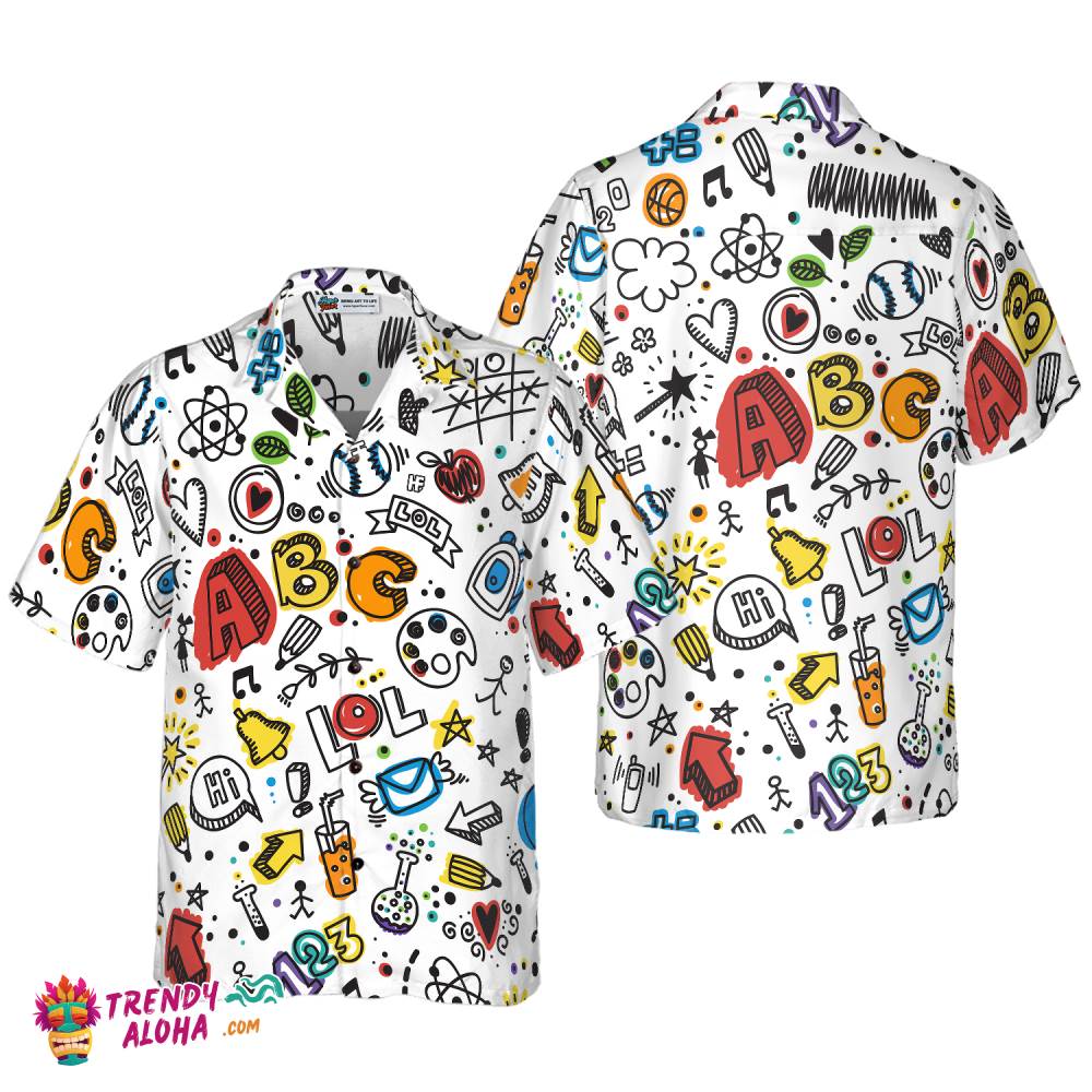 Teacher Seamless Pattern Hawaiian Shirt