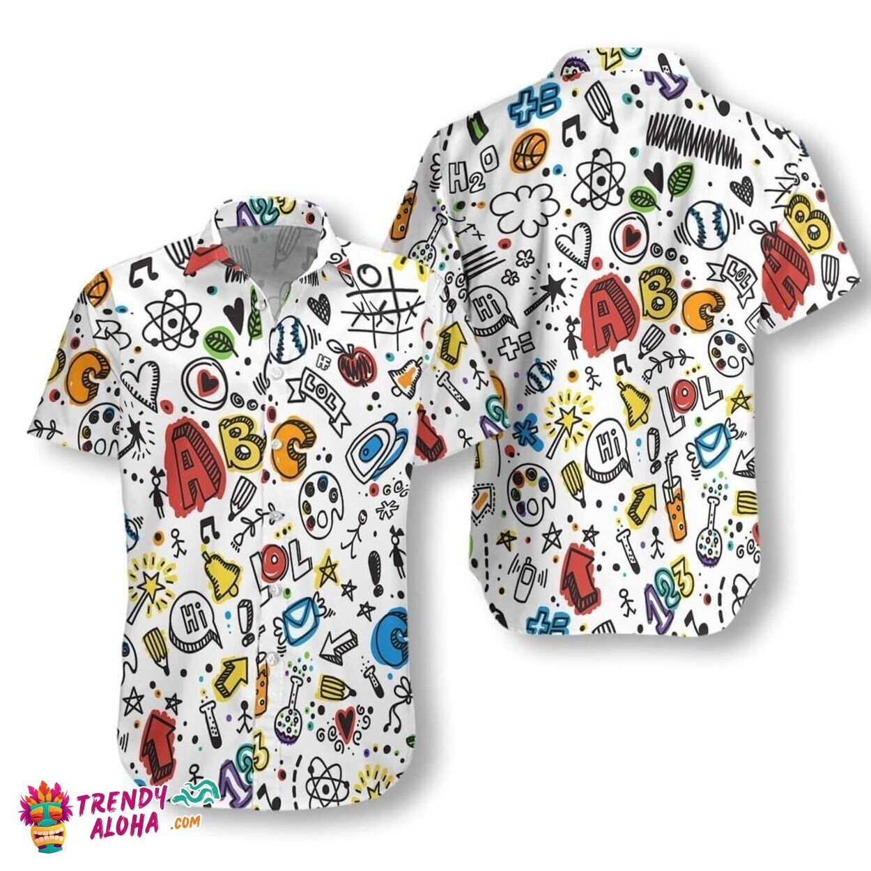 Teacher’s Tropical Aloha Themed Back To School Hawaiian Shirt