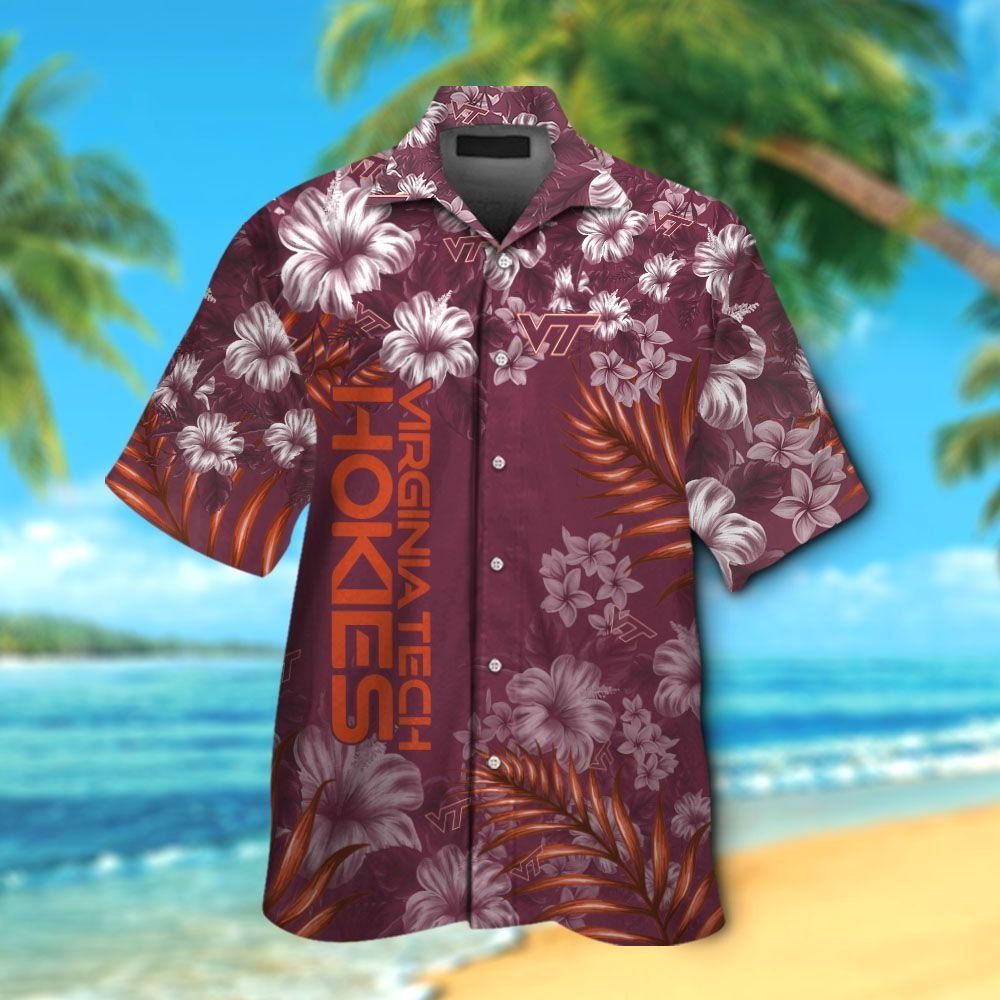 TecHokies Virginia Hawaiian Short Sleeve Shirt Tropical Aloha