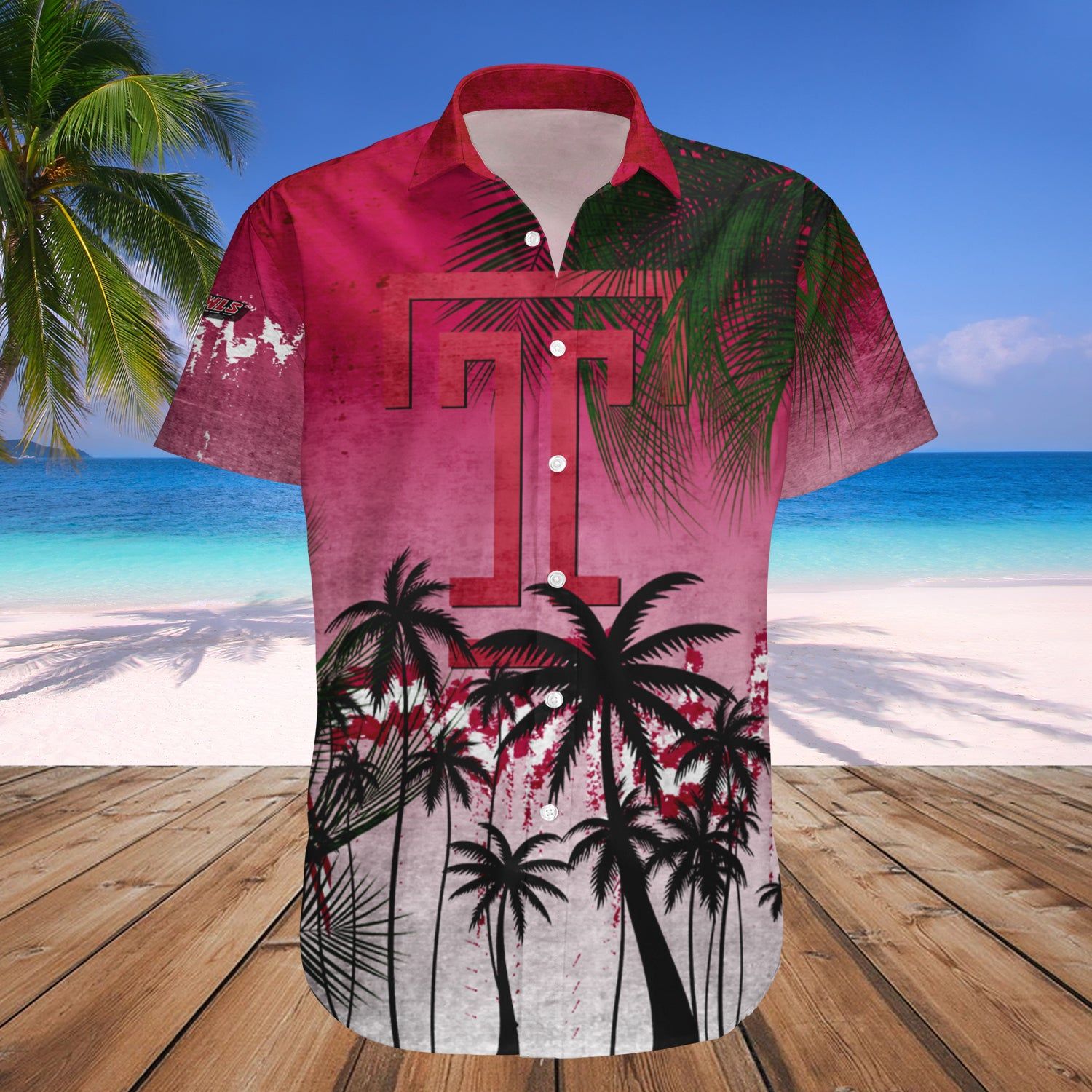 Temple Owls Hawaii Shirt Coconut Tree Tropical Grunge – NCAA