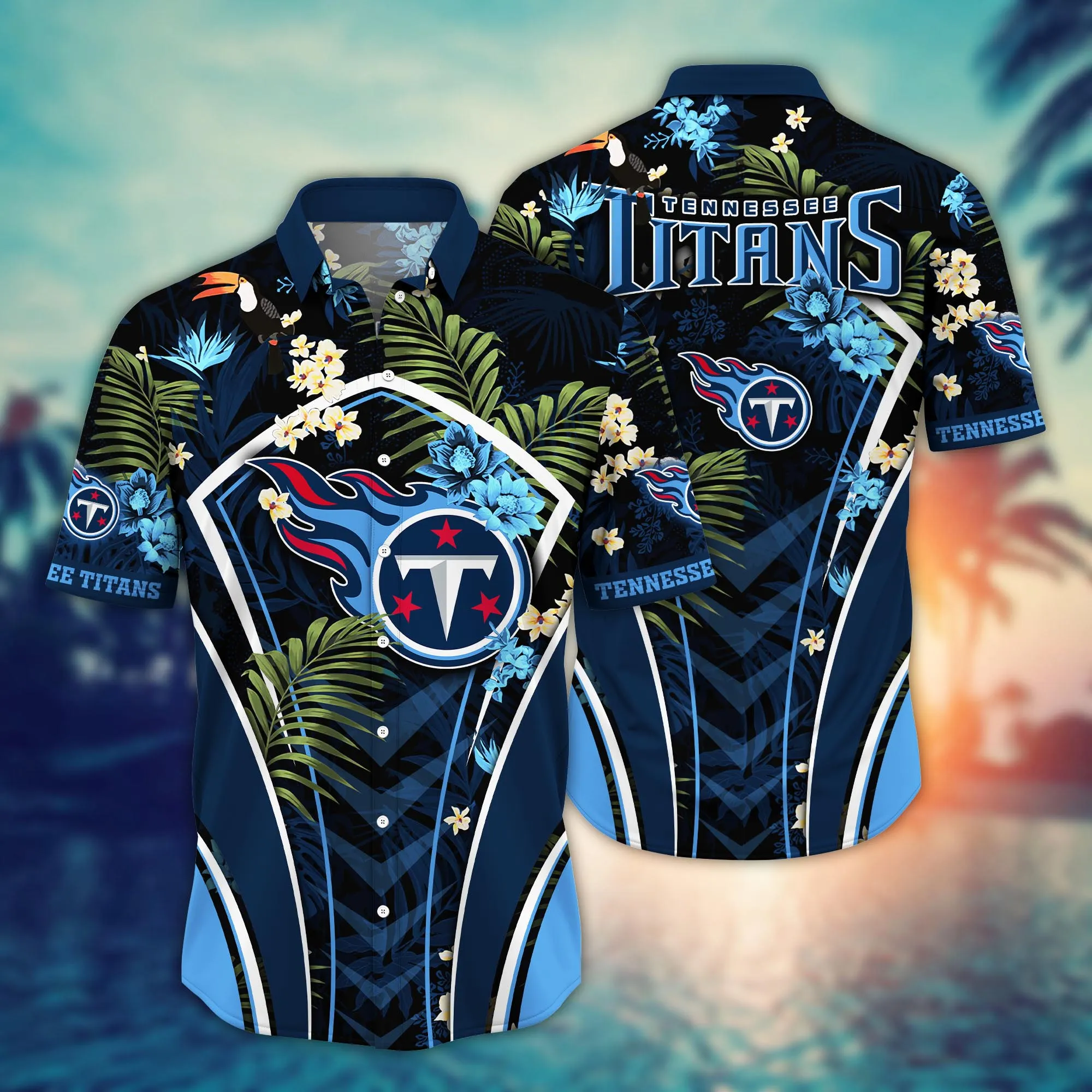 Tennessee Titans NFL Hawaiian Shirt Sunburn Aloha Shirt Tennessee Titans NFL Hawaiian Shirt Sunburn Aloha Shirt