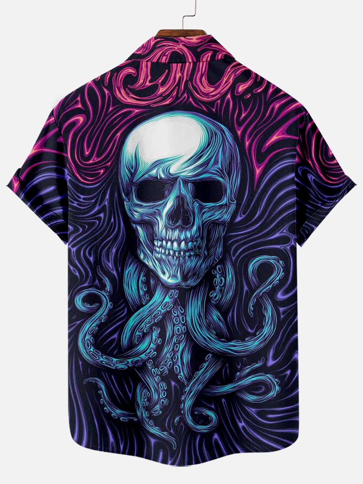 Tentacles of Doom: Cthulhu Octopus Skull Hawaiian Shirt